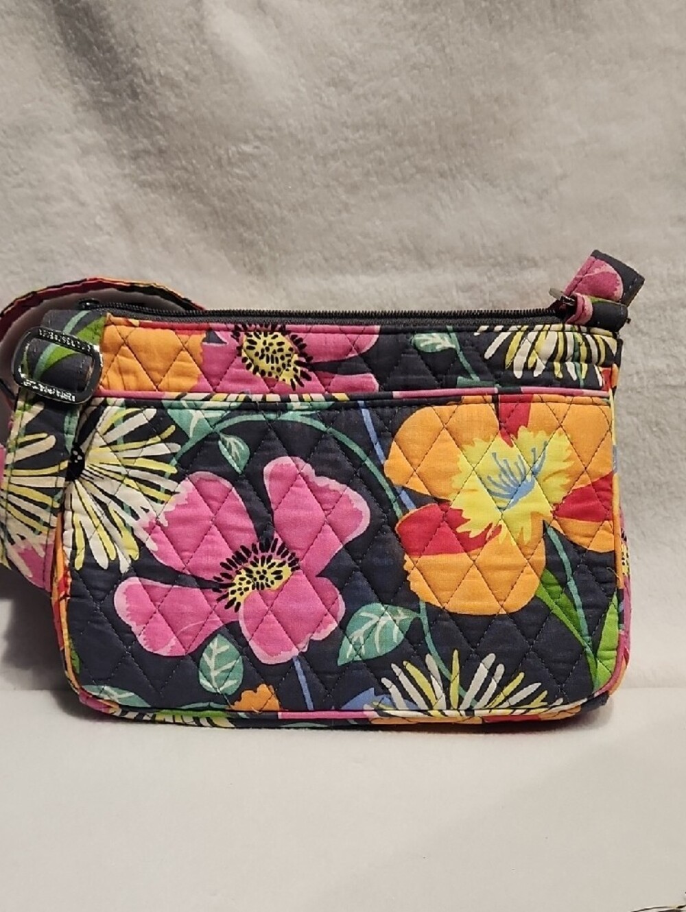 Vera Bradley 2pc. Quilted Floral Shoulder Bag in Navy Multi & Wallet - Picture 6 of 16